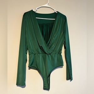 Green Silk Bodysuit size medium